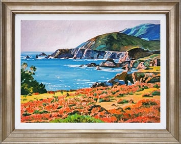 Big Sur Wildflowers Hand embellished canvas David Lloyd Glover