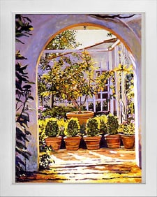Lemon Tree Courtyard Serigraph Limited Edition on paper by David Lloyd Glover