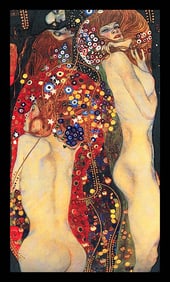 Klimt Water Serpents II on canvas Hand embellished oil and ink on canvas Limited Edition after