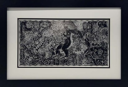 Keith Haring color plate lithograph from 1976