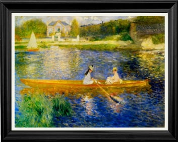 Pierre Renoir The Skiff Hand embellished on canvas landscape