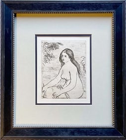 Pierre Renoir Etching Custom framed