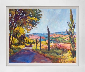 Tuscan Road Hand embellished Limited Edition on canvas David Lloyd Glover