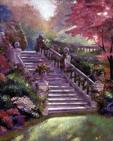 Stairway to my Heart Mixed Media Original on canvas by David Lloyd Glover