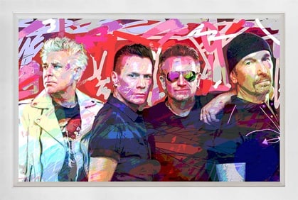 U2 Mixed media original on canvas David Lloyd Glover