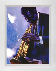 Blue Miles Original Mixed Media on canvas David Lloyd Glover