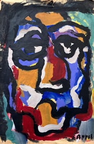Karel Appel circa 1965 Tempera on paper board