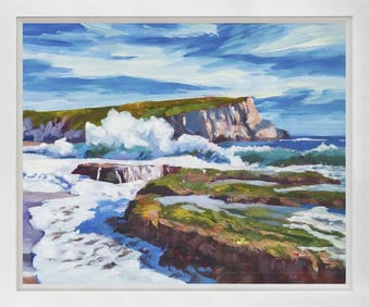 Beach at Big Sur Mixed Media Original on canvas by David Lloyd Glover