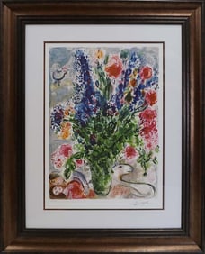 Marc Chagall- Limited Edition Lithograph Lupins Bleu