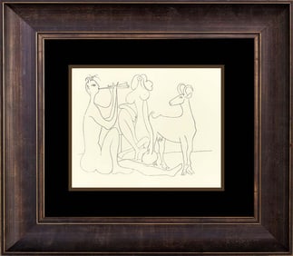 Picasso Antibes Lithograph c. 1960 Mythical designs