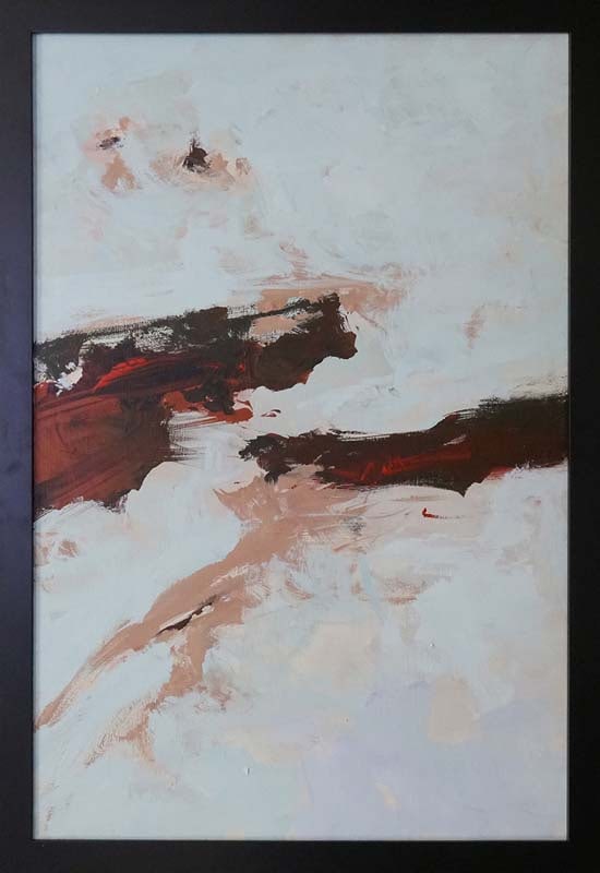 Original abstract on canvas by Michael Schofield: Michael Schofield Original on canvas. Hand signed by the artist. Approx 24 x 36 inches. Includes certificate. Custom framed. This work was purchased directly from the artist.