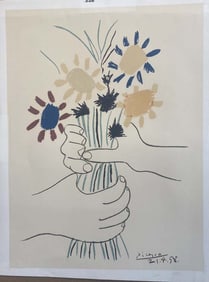 Pablo Picasso Lithograph Bouquet of Peace 1960