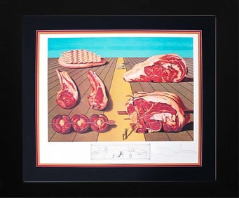 Original Lithograph Salvador Dali Albert Field Hand signed and numbered Limited Edition Dinners with