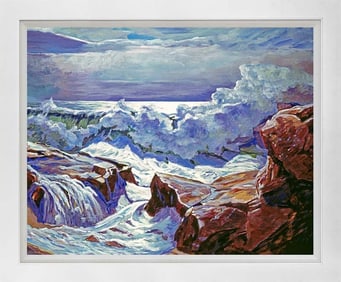 Roar of the Surf Monterey Mixed Media Original on canvas David Lloyd Glover