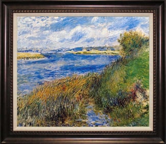 Pierre Renoir The Seine at Camprosay on canvas landscape Hand embellished on canvas