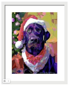 Seasons Greetings Hand embellished on canvas by David Lloyd Glover