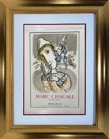 Marc Chagall The Circus with Yellow Clown 1967 Original Lithograph for the Exhibition of Chagalls w