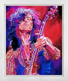 Jimmy Page Led Zeppelin Mixed Media Original on canvas David Lloyd Glover