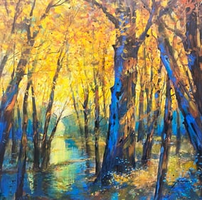 Original mixed media on canvas by Michael Schofield 32x32 inches image size