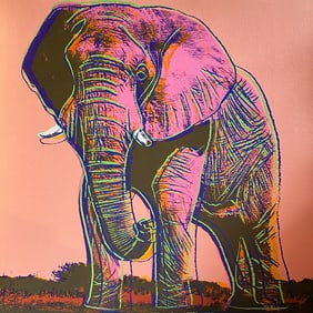 Andy Warhol Serigraph Screen print African Elephant 1983 from the Endangered Species Suite