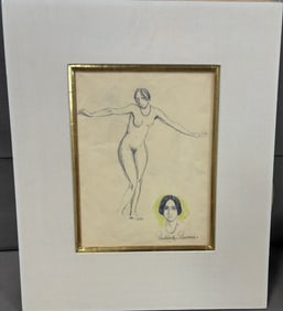 Paul Emile Pissarro crayon pastel niue et portrait Original