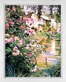 Spring Reflections on the Pond Mixed media Original on canvas by David Lloyd Glover