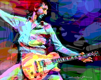Pete Townshend Power Chord Original Mixed media on canvas by David Lloyd Glover