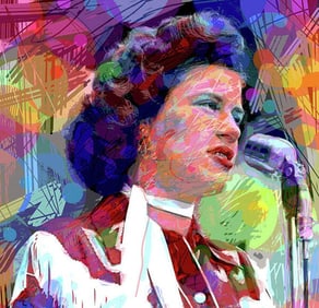 Patsy Cline Country Blues Hand embellished Limited Edition on canvas by David Lloyd Glover