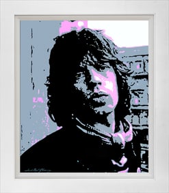 Mick Jagger in London David Lloyd. Glover Rolling Stones. Hand embellished on canvas.
