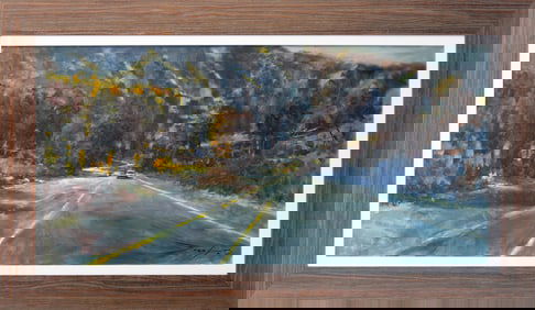 Original oil on canvas by Jorn Fox image size 48 x 24 inches