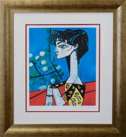 Pablo Picasso Limited edition Lithograph Jacqueline With Flowers Collection Domaine