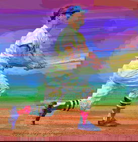 Yaz - Carl Yastrzemski Red Sox 1967 Hand embellished by David Lloyd Glover