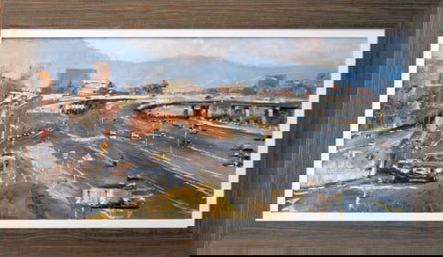 Original oil on canvas by Jorn Fox image size 48 x 24 inches