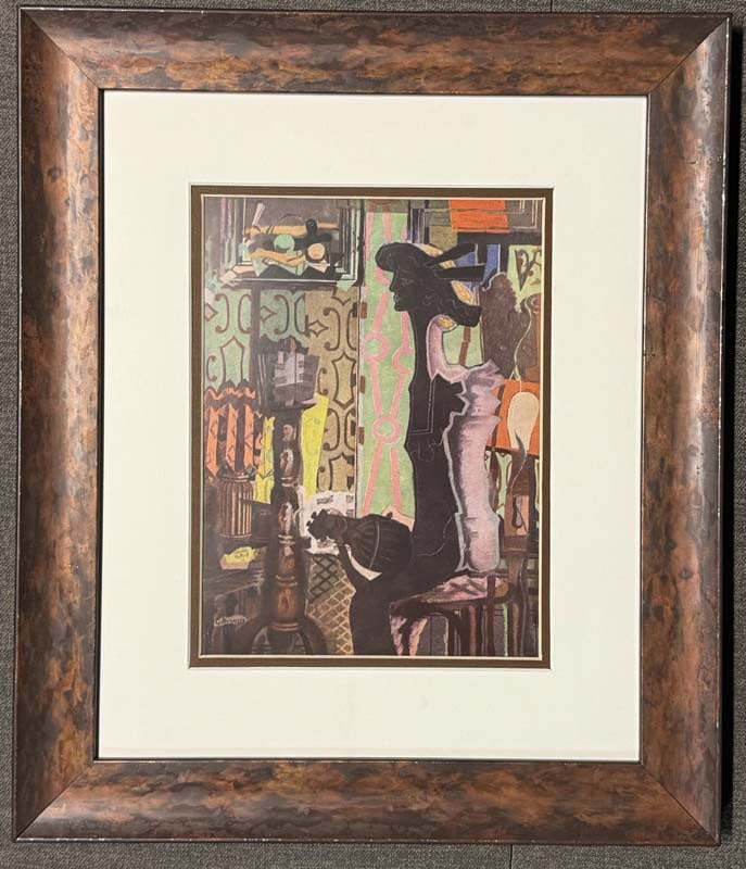 Georges Braque Color Plate Lithograph: Georges Braque Lithograph from 1967 Paris. Approx 24x20 inches professionally framed.Includes certificate of authenticity.