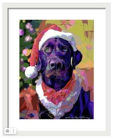 Seasons Greetings Hand embellished on canvas by David Lloyd Glover