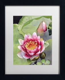 Donna Lesley #30 Water Lily #1 Limited Edition ink on paper hand signed by the estate.