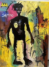 Original on canvas in the manner of Jean Michel Basquiat 1982