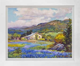 Old Ranch Hand embellished on canvas by David Lloyd Glover