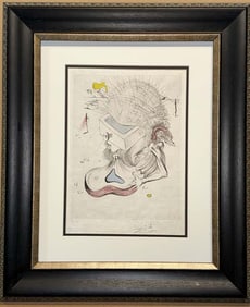 Salvador Dali Etching Hand signed and numbered. Edition of 50. Poem's Secrets nude with guitare.