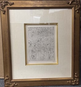 Charles Laborde original dry point etching from 1927. (French 1941) Boulevad des Capucines Limited