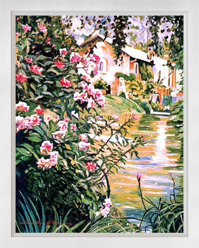 Spring Reflections on the Pond Mixed media Original on canvas by David Lloyd Glover (1 of 1)