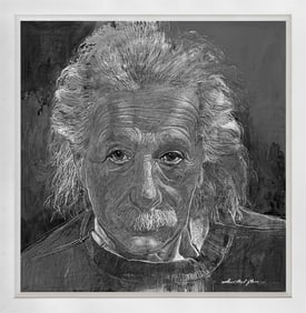 Einstein the Genius Origina mixed media on paper by David Lloyd Glover