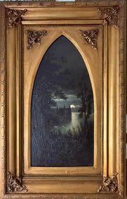 Illegible signature. Oil on canvas Measurements: 54 x 27 cm