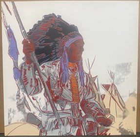 Andy Warhol Screenprint War Bonnet 1986 36x36 inches Serigraph