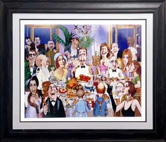 Charles Bragg Captains Table Lithograph Hand signed