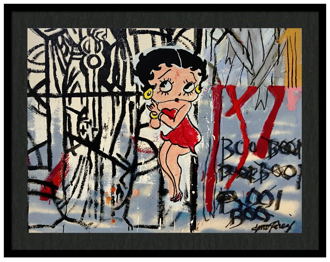 Gino Perez original on board: Gino Perez Original Painting on canvas. Approx. 30 x 24 inches. Original One-of-a-kind. Hand signed by the artist. Custom framed. Includes certificate of authenticity.