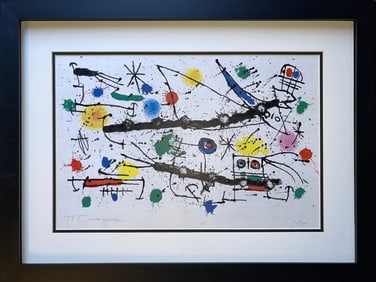 Joan Miro 1959 Lithograph from Mourlot Press in Paris. 16 x 9 inches