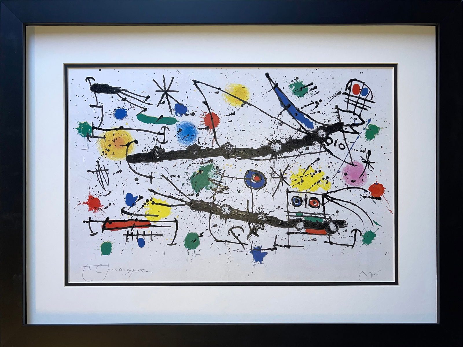 Joan Miro 1959 Lithograph from Mourlot Press in Paris. 16 x 9 inches: Joan Miro 1959 Lithograph from Mourlot Press in Paris. Approx 20x26 inches. Professionally framed. Includes certificate of authenticity.