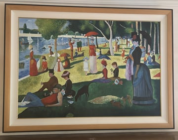 Oil on canvas in the manner of Georges Seurat