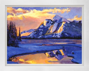 Iced Blue Mixed Media Original on canvas by David Lloyd Glover